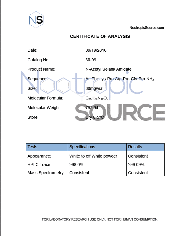 N-Acetyl Selank Amidate Peptide - Image 2