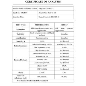 Alternative view of Tianeptine Sodium